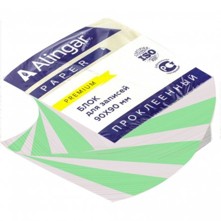 Блок бумажный для записей Alingar "Премиум", 9*9*4,5 см, цветно-белый, проклееный, витой фото 1