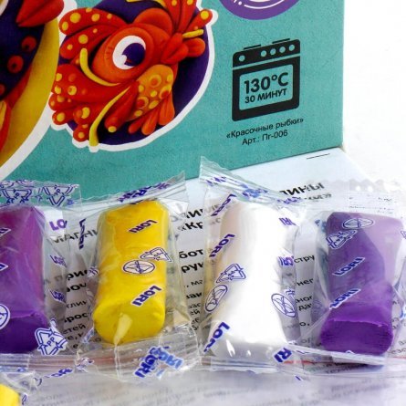 Набор для изготовления игрушки из  полимерной глины Lori, картонная упаковка, Магниты "Красочные рыбки" фото 2