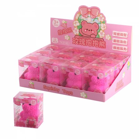 Мялка-антистресс "Мишка из роз"  индивидуальная упаковка, 12 шт. в картонной упаковке фото 2