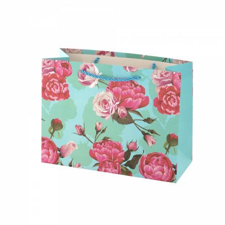 Пакет подарочный бумажный Alingar, (L+) 26х32х11 см, горизонтальный,  "Цветы", матов. ламинация, ассорти фото 2