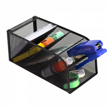 Подставка-органайзер д/канцтоваров, Alingar, металлическая, 20,8*10 *9,8 см, 5 отделений, черный фото 1
