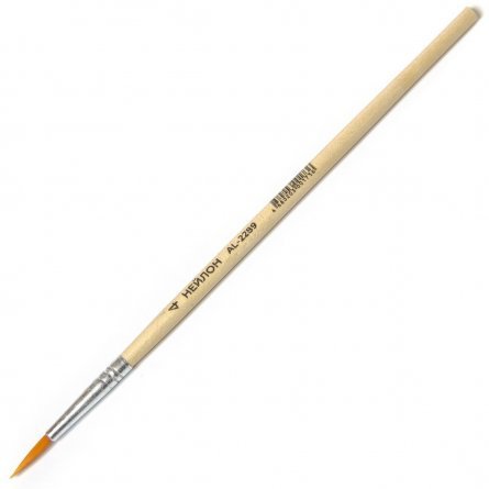 Кисть нейлон, Alingar, круглая, №4, деревянная ручка фото 2