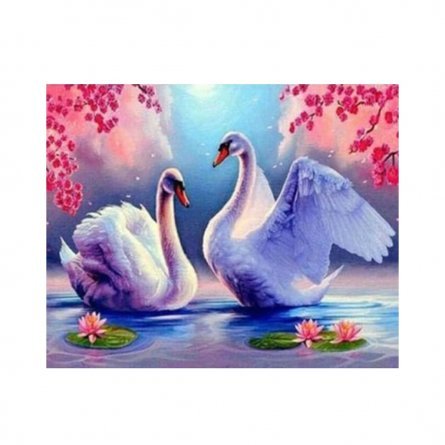Картина по номерам Alingar, 30х40 см, 22 цвета, с акриловыми красками, холст, "Лебеди" фото 1