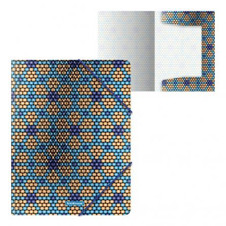 Папка на резинках Erich Krause, А4, 246х320 мм, 550 мкм, пластик, "Blue&Orange Beads" фото 1