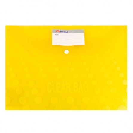 Папка-конверт на кнопке Sahand, A4, 250х360 мм, 150 мкм, карман для визитки, ассорти, прозрачная с рисунком, "Clear Bag" фото 2