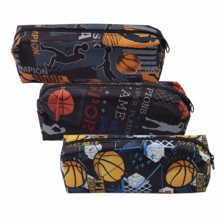 Пенал-косметичка Alingar ткань, молния, 90х210мм, "Баскетбол 1", ассорти фото 1