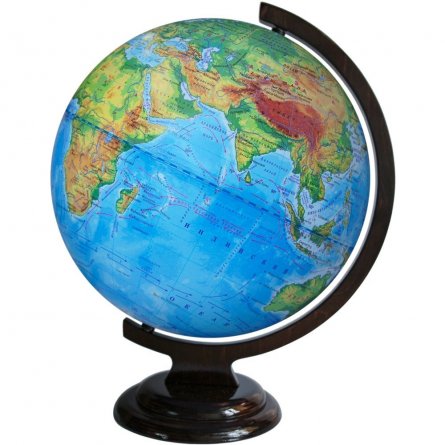 Глобус физический Глобусный мир, 320 мм,  на деревянной подставке фото 1