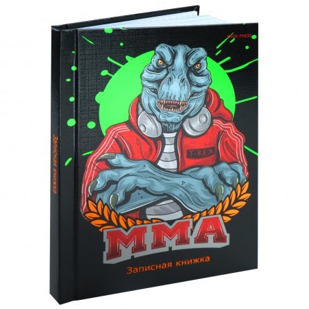 Записная книжка А6, Проф-Пресс, 7БЦ, глянцевая ламинация, лён, клетка, 64 л., "Дерзкий тираннозавр" фото 2