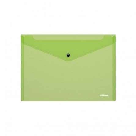 Папка-конверт на кнопке ErichKrause, A4, 232х333х9 мм, 140 мкм, полупрозрачный, ассорти,"Fizzy Neon" фото 1