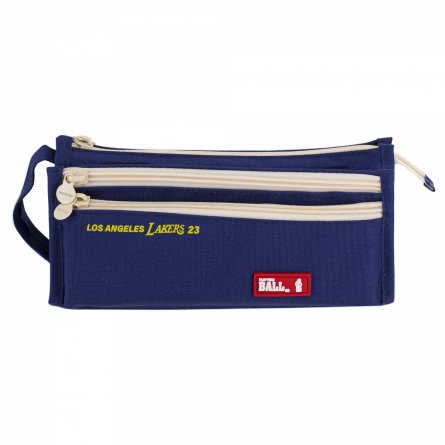 Пенал - косметичка Alingar, ткань, молния, 2 отделения, 2 боковых кармана, липучка, петля, 200 х 90 х 45 мм, "LA LAKERS 23", микс (син, черн, бирюз) фото 4