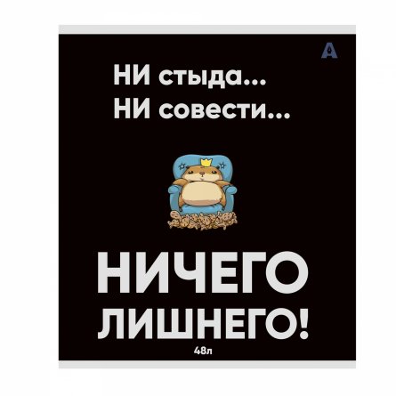 Тетрадь 48л, А5, клетка, Alingar, "Не бесите хомяка " , скрепка,мелованный картон (стандарт), выб УФ лак,  блок офсет, 5 дизайнов в пленке т/у фото 3