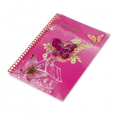 Подарочный блокнот, пакет, А5, Alingar, замочек, розовый, "Яркая бабочка" фото 2