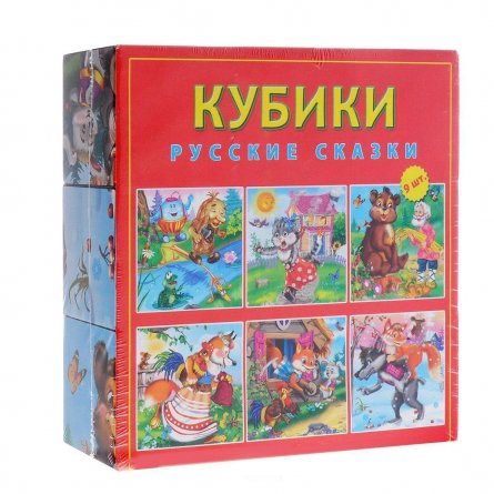 Кубики "Русские сказки" пластик 9 шт. фото 1