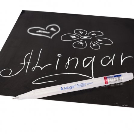 Ручка гелевая Alingar, 0,5 мм, белая, игольчатый наконечник, трехгранный прозрачный пластиковый корпус, в уп. 12 шт., картонная упаковка фото 3