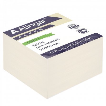 Блок бумажный для записей Alingar "Эконом", 9*9*4,5 см, белый, проклееный фото 1