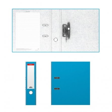 Папка-регистратор 70мм, ErichKrause "Neon", с арочным механизмом, А4, голубая фото 3