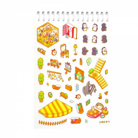 Наклейки для творчества - антистресс блокнот, 135*195 мм, "Sticker Collection", MINI, 3D стикеры, 20 комнат, 20 листов с наклейками, пакет с европодв. фото 28