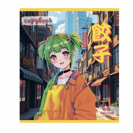 Тетрадь 48л, А5, клетка, Alingar, "Anime for Teens", скрепка,мелованный картон (стандарт), выб УФ лак,  блок офсет, 5 дизайнов в пленке т/у фото 6