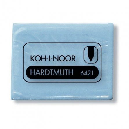 Ластик Koh-I-Noor, натуральный каучук, прямоугольный, голубой, 47*36*10 мм, индивидуальная упаковка фото 1