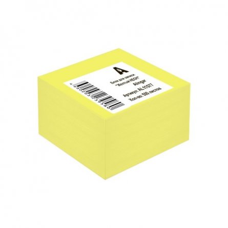 Блок бумажный для записи Alingar, 8,5*8,5*5см., 500л., "Жёлтый Неон", непроклееный фото 1
