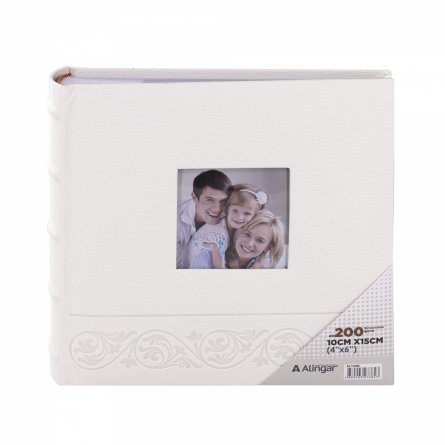 Фотоальбом, Alingar, 21,5 х 22,5 х 5 см, "Family", 50 листов, белый, для 200 фото формата 10х15 см, текстура холст, поля для текста, картонная коробка фото 2