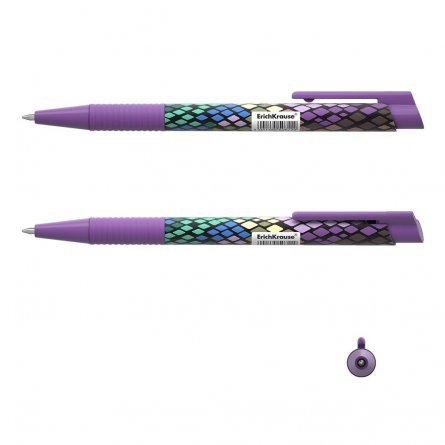 Ручка шариковая, автоматическая, Erich Krause "Color Touch. Purple Python ", 0,7 мм, синяя, круглый пластиковый корпус, в тубусе 24 шт фото 2