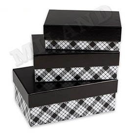 Набор подарочных квадратных коробок 3 в 1 Миленд, 19,5*19,5*11 - 15,5*15,5*9 см, "Классика" фото 1