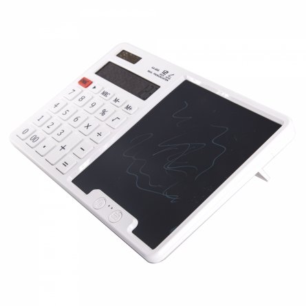 Калькулятор с графическим планшетом Alingar 12 разрядов, 245*158*15 мм, белый, выдвижная подставка, 2 стилуса, батарея АААх2 не в комплекте фото 3