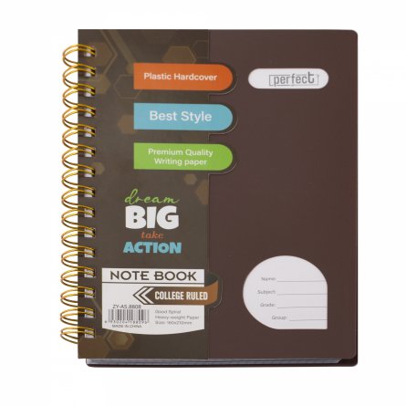 Тетрадь 120л., А5, клетка, Alingar, гребень , пластиковая обложка с информ. окном, цветные пластиковые разделители, ассорти 4 цвета фото 5