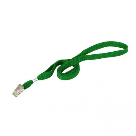 Шнурок для бейджа Alingar, 45 см, металл. клипса, зеленый фото 1