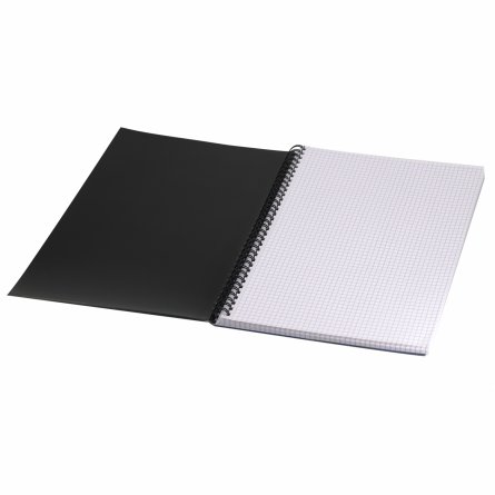 Тетрадь 96л., А4, клетка, Alingar, гребень, блок офсет, цветной пластик, "Чёрный" фото 4
