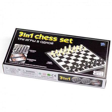 Набор 3 в 1, " Шахматы, шашки, нарды", пластиковый, 30*15*4,5 см фото 5