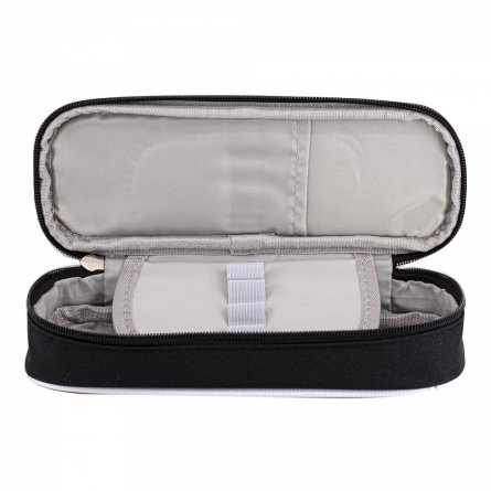 Пенал - косметичка Alingar, ткань, молния, 1 откидная планка, боковой мини-карман, 215 х 75 х 40 мм, "BE YOURSELF", микс (черн, синий, серый) фото 5