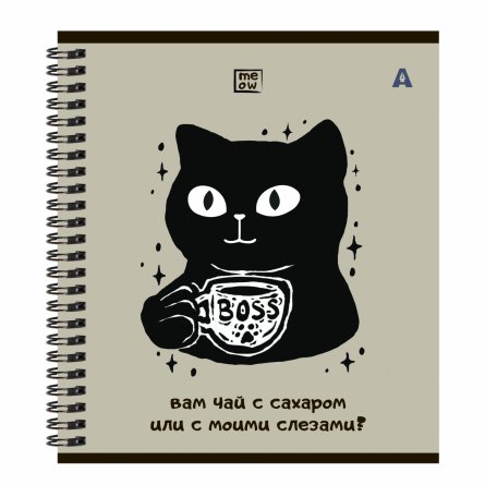 Тетрадь 48л, А5, клетка, Alingar "Котики", гребень,мелованный картон (стандарт) Soft touch,  блок офсет, 5 дизайнов в пленке т/у фото 4