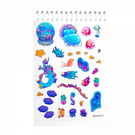 Наклейки для творчества - антистресс блокнот, 135*195 мм, "Sticker Collection", MINI, 3D стикеры, 20 комнат, 20 листов с наклейками, пакет с европодв. фото 23