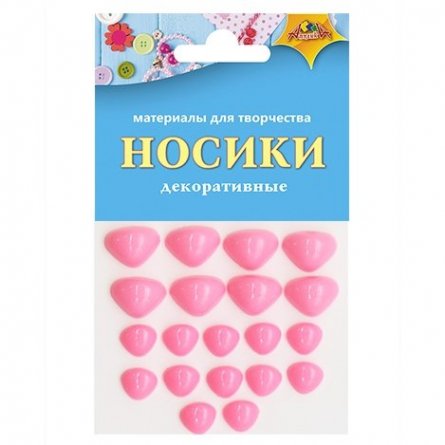Материал декоративный Апплика, пакет с европодвесом, розовый, "Носики" фото 1