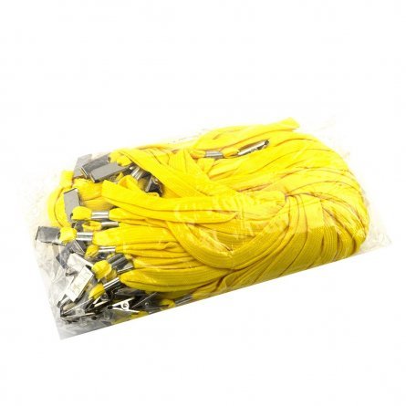Шнурок для бейджа Alingar, 45 см, металл. клипса, желтый фото 2
