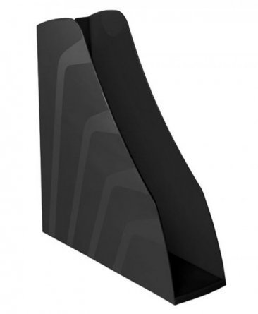Лоток для бумаг вертикальный СТАММ, пластик, 80 мм, черный, "Вектор" фото 1