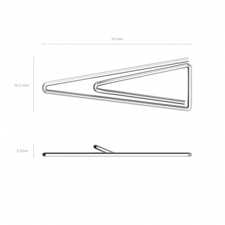 Скрепки треугольные 32 мм, Erich Krause, уп. 100 шт., никелированные, треугольные фото 2