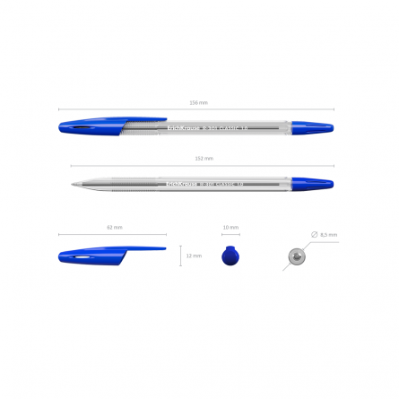 Ручка шариковая Erich Krause"R-301 Classic Stick", 1.0 мм, синяя, шестигранный, прозрачный, пластиковый корпус, картонная упаковка фото 2