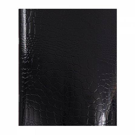 Тетрадь 48л., А5, клетка, Alingar "Black Croco  metallic", скрепка, дизайнерский картон, тиснение, блок офсет, 100% белизна фото 1