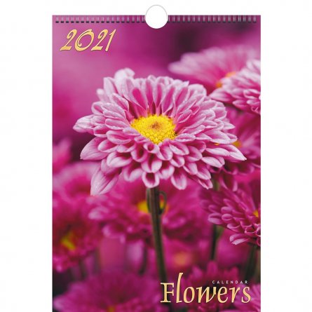 Календарь настенный перекидной, гребень, ригель, 230 мм. * 230 мм, Канц-Эксмо "Цветы. Дизайн 2" 2021 г. фото 1