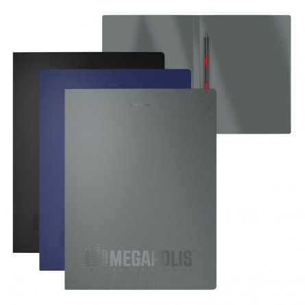 Папка-скоросшиватель пластиковая ErichKrause MEGAPOLIS, A4, с пружинным механизмом, ассорти (в пакете по 4 шт.) фото 1