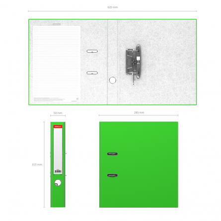 Папка-регистратор 50мм, ErichKrause "Neon", А4, зеленая фото 2