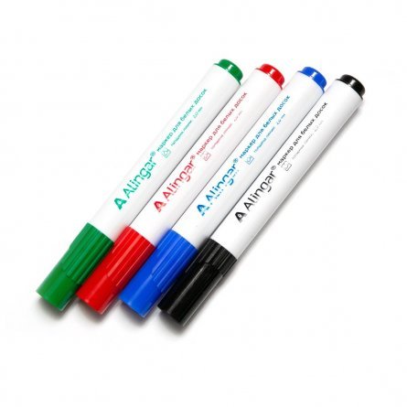 Набор маркеров для белых досок Alingar, 4 цвета,  пулевидный, 2 мм фото 4
