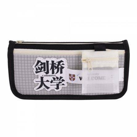 Пенал - косметичка Alingar, ПВХ, молния, боковой карман, мини-кошелек, 190 х 80 х 35 мм, "Welcome Harvard", микс (хаки, черный, синий), европодвес фото 4