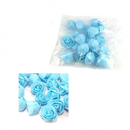 Розочки из фоамирана Schneider, светло-голубые, упаковка полиэтилен, 20 шт. фото 1