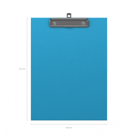 Планшет с верхним зажимом ErichKrause, А4, 230х315х3 мм, ламинированный картон, 2000 мкм, "Neon" голубой фото 2