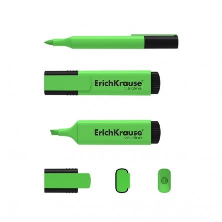 Текстовыделитель, зелёный, Erich Krause, "Visioline V-21 Neon", прямоугольный корпус, скошенный, 0,6-5 мм фото 2