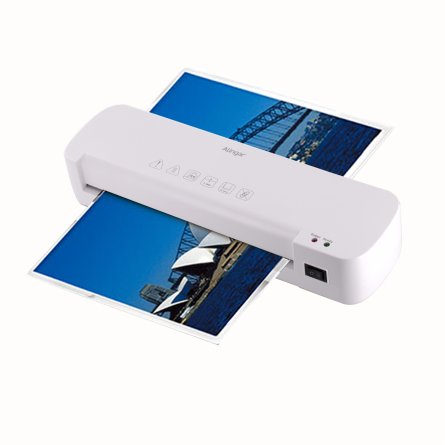 Ламинатор для дома и офиса А4 Alingar, белый, толщина пленки 70 -125 мкм, скорость 260 мм/мин, свет. индикация, разогрев 3-4 мин, 3 шт пленки в наборе фото 1